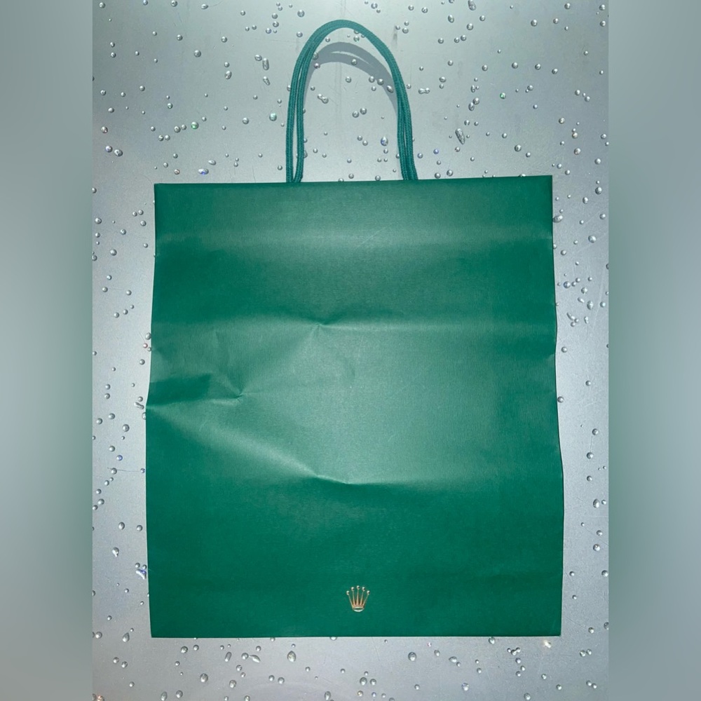 AUTHENTIC Rolex NEW Large Green Shopping Bag 15.5” x 13.5” x 4” NEVER OPENED 💚